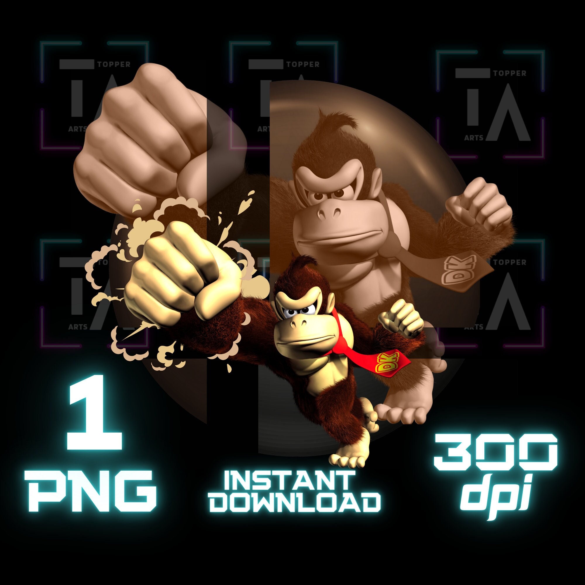 Donkey Kong PNG Clipart: Super Smash Bros Image (Digital Download)