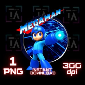Megaman PNG Cricut T-shirt sublimatie pin sticker clipart transparante afbeelding afdrukbaar digitaal bestand Instant Download Zero Protoman Rockman