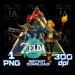 Legende von Zelda PNG Clipart | Tränen des Königreichs PNG | Digitaler Download für Cricut, Sublimation, Aufkleber, Hemden & Game Art Crafts