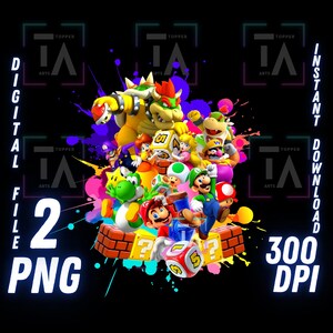 Super Mario PNG, Mario Bros PNG, chemise Super Mario, haute qualité, Cricut, décoration de gâteau, téléchargement immédiat, Transparent, imprimable Mario, pêche