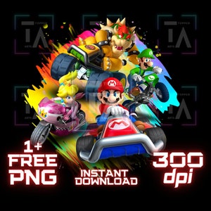 Mario Kart PNG  | Mario Kart Sticker PNG | Editable Mario Art | Digital Download | Mario Clipart for Cricut & Sublimation Bundle