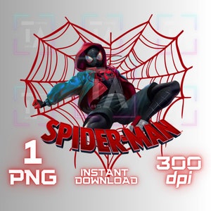 Miles Morales PNG Spiderman Transparent PNG Download Cricut Spiderman T Shirt Design Spiderman Sublimation Miles Morales Clipart for Kids