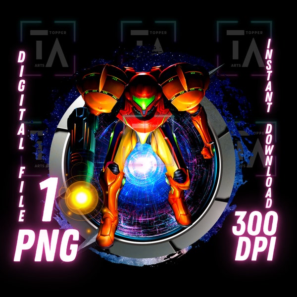 Samus PNG, Smash Bros Clipart, Transparent Image, Printable Metroid Samus, Digital file, Instant Download, Metroid Prime Samus Aran Suit