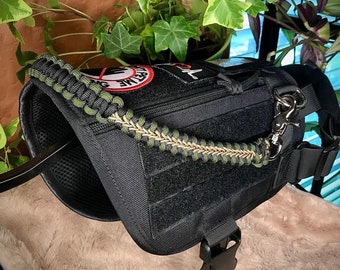 Stitched Paracord Working Dog Counterbalance Pullstrap Mobility Guide Handle Forward Momentum Vest Handle