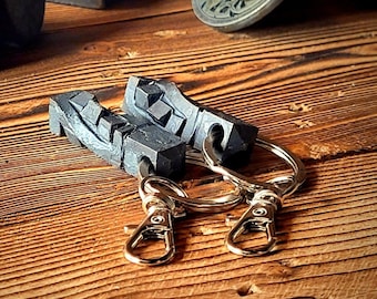 2 (Two) Pack Hand Forged Zipper Pulls, Mini Keychains