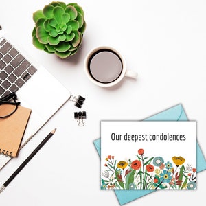 Simple Printable Sympathy Card with Flowers | Death and Mourning | Instant Digital Download | Mourning and Loss | Deepest Condolences Card