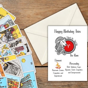 Aries Zodiac Sign Birthday Card for Friend | Instant Download | Aries Birthday Card | Astrology Card | Printable Card | Digital Download
