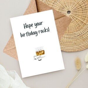 Simple Whiskey Printable Birthday Card | Instant Download | Bourbon Card | Alcohol Card | For Him | Digital Download | Blank Greeting Card