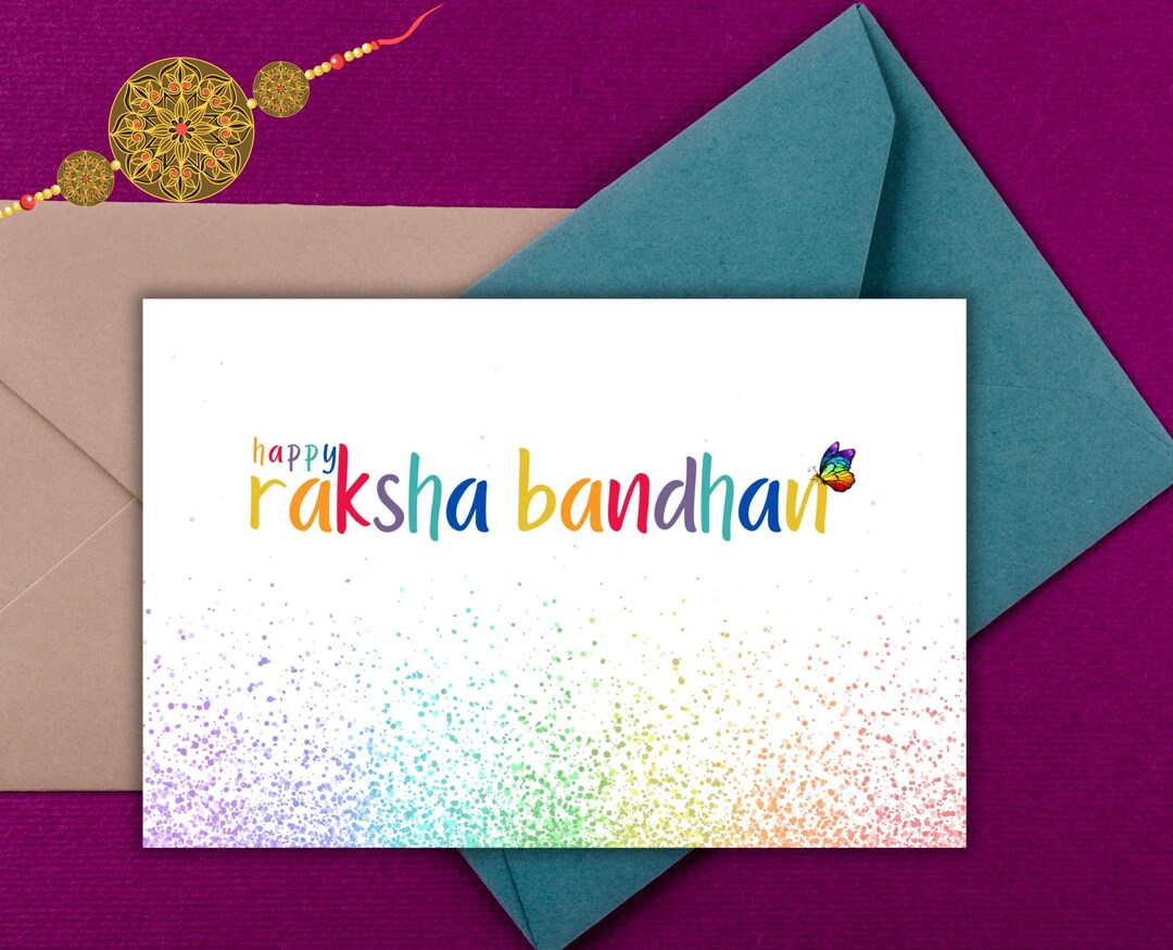 Colorful Raksha Bandhan Printable Card Instant Download PDF Indian Brother's Day Card Digital ...