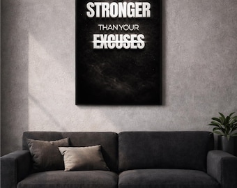 inspirational wall art home decor - Motivation Wall Art - Room Decor Men - Home Gym Decor - quotes wall  art - wall art prints