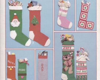 Vintage Christmas Stocking Pattern: 7 Crochet & Knitting Designs (PDF)