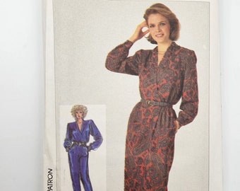 Vintage Simplicity 7086 Jumpsuit and Dress, Jumper | | Sizes 10, 12, 14 | Cut Pattern 1980s