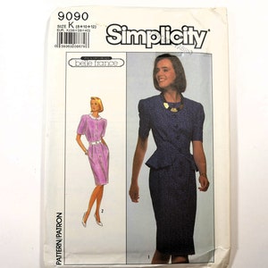 Einfachheits-Kleid Schnittmuster 9090, UNCUT FF | Kleid Belle France Design, Grössen 8-10-12.