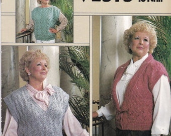 Patrón de tejido para chaleco vintage de los años 80: 4 diseños (descarga digital)