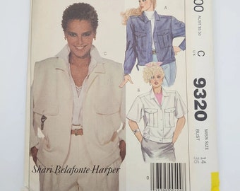 Naaipatroon McCall's 9320 jasjevest jaren 80, maat 14, buste 36, ONBESNEDEN