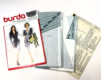 Burda Sewing Pattern 5194 | Misses' Suit - Jacket or Top, Skirt Sewing Pattern, Size 12-14-16-18-20-22, Uncut FF, Vintage 1980's