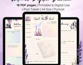 Witchy Journal Printable Pages | Crystal Spells, Moon Ritual Planner, Shadow Work Bundle, Witch Grimoire PDF, Digital Witchcraft Diary