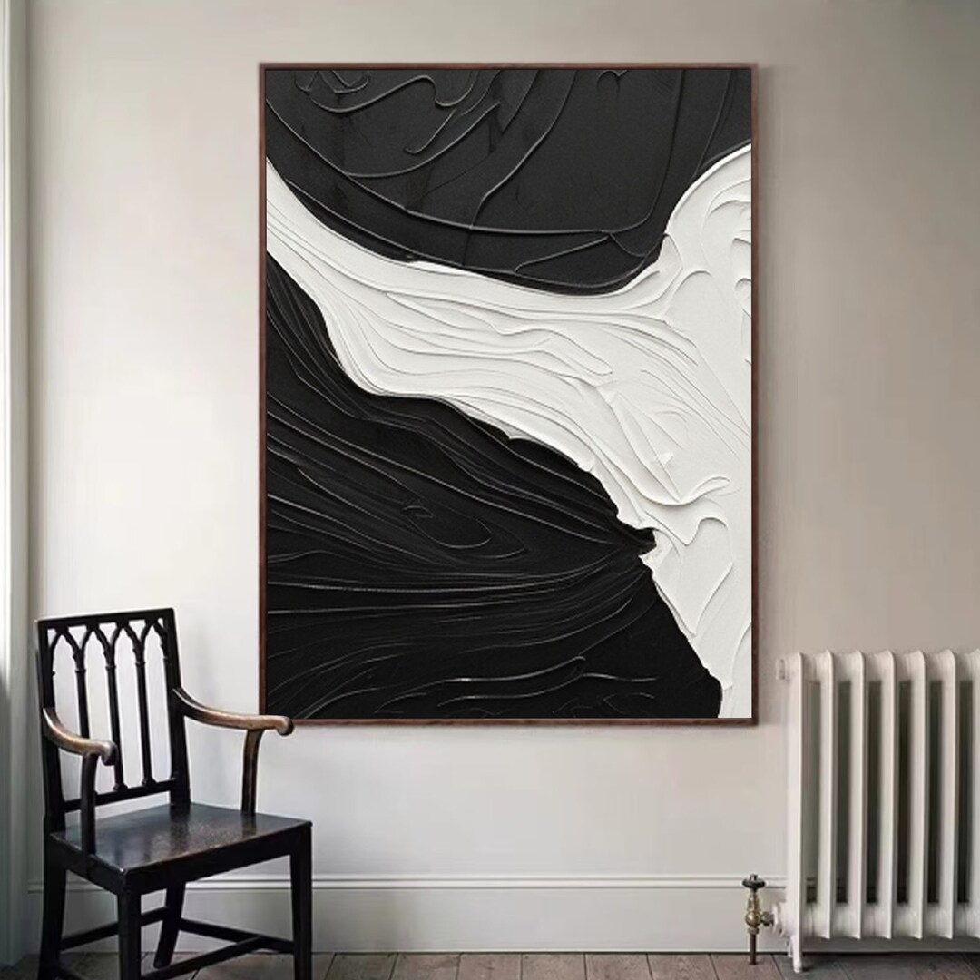Minimalist Black and White Wall Art Large Black and White - Etsy