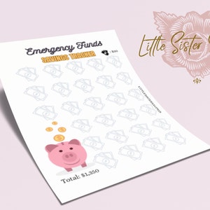 Emergency Fund Tracker | Savings Challenge | Instant Download | Printable Tracker | Emergency Savings | A4 Tracker | US Letter