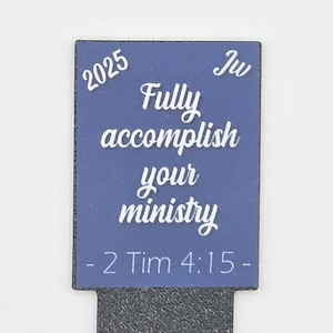 DISPLAY Card - Fully Accomplish Ministry BLUE | JW Literature Cart, pioneer, convention, international, special convention, service, baptism
