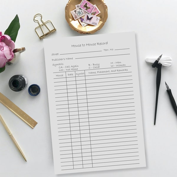 JW, JUMBO Field Service, Ministry Organizer, Printable, GoodNotes, Return Visit, Stationary, House to House Record, Cursive Template