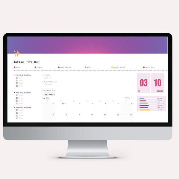Autism Life Hub - Notion Template for Organizing Your Life