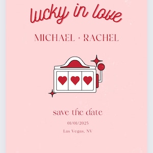 Modèle de carte "Retenez cette date" modifiable de | Téléchargement modifiable sur Canva | Faire-part de mariage à Las Vegas | Téléchargement instantané