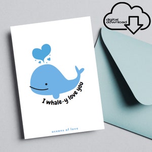 Wal-y Love You Karte l Printable I Love You Karte l I Love You l Blanko Karte l Sofortiger Download PDF