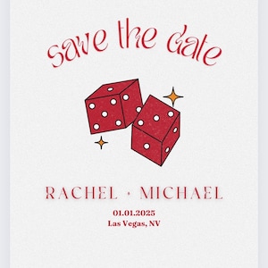 Modello modificabile per la carta Save the Date di Las Vegas / Download modificabile da Canva / Invito a nozze a Las Vegas / Download immediato