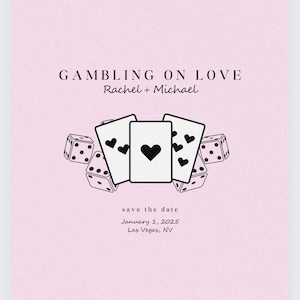 Modello modificabile per la carta Save the Date di Las Vegas / Download modificabile da Canva / Invito a nozze a Las Vegas / Download immediato