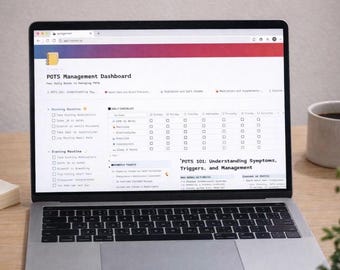 POTS Management Dashboard | Notion Template for Tracking Symptoms, Heart Rate, Hydration, & More