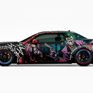 Antiheld Joker Auto Hood Wraps 51 Dark Series ITASHA American Comics Aufkleber Abziehbilder mit Top-Vinyl passend für alle Autos Support Custom