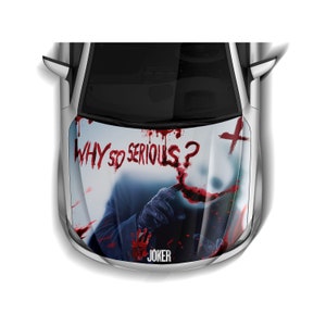 Antihero Joker Car Hood Wraps 04 Dark Series ITASHA American Comics Stickers Decals Made with Top Vinyl Fit with Any Cars Support Custom