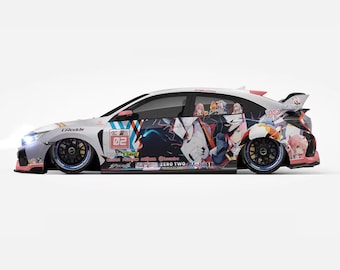 Zero Two Darling in the Franxx Full Car Wrap ITASHA Anime Stickers Decals Made with Top Vinyl Fit with Any Cars Support Custom