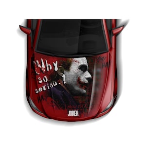 Antihero Joker Car Hood Wraps 03 Dark Series ITASHA American Comics Stickers Decals Made with Top Vinyl Fit with Any Cars Support Custom