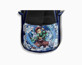 Naklejka na maskę samochodu Demon Slayer: Anime ITASHA, dopasowana do indywidualnych potrzeb