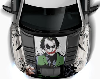 Antihero Joker Car Hood Wraps 45 Dark Series ITASHA American Comics Stickers Decals Made with Top Vinyl Fit with Any Cars Support Custom