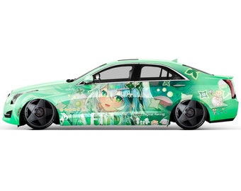 Genshin Impact Nahida Full Car Wraps ITASHA Stickers Decals Made with Top Vinyl Fit with Any Cars Support Custom