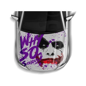 Antihero Joker Car Hood Wraps 01 Dark Series ITASHA American Comics Stickers Decals Made with Top Vinyl Fit with Any Cars Support Custom