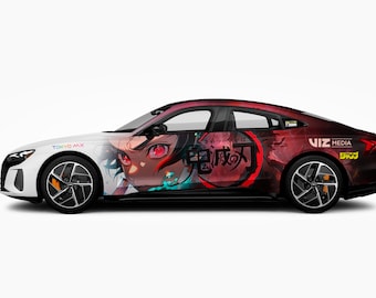 Tanjiro Kamado Demon Slayer Full Car Wrap ITASHA Anime Stickers Decals Made with Top Vinyl Fit with Any Cars Support Custom