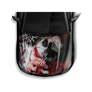 Antihero Joker Car Hood Wraps 11 Dark Series ITASHA American Comics Stickers Decals Made with Top Vinyl Fit with Any Cars Support Custom