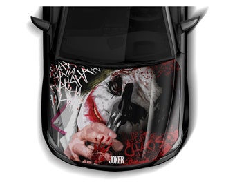 Antiheld Joker Auto Hood Wraps 11 Dark Series ITASHA American Comics Aufkleber Abziehbilder mit Top-Vinyl passend für alle Autos Support Custom