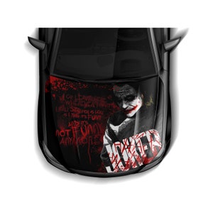 Antihero Joker Car Hood Wraps 05 Dark Series ITASHA American Comics Stickers Decals Made with Top Vinyl Fit with Any Cars Support Custom