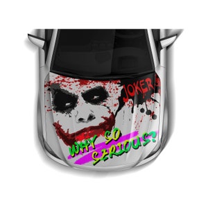 Antihero Joker Car Hood Wraps 26 Dark Series ITASHA American Comics Stickers Decals Made with Top Vinyl Fit with Any Cars Support Custom