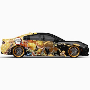 Zenitsu Agatsuma Demon Slayer Full Car Wrap ITASHA Anime Stickers Decals Made with Top Vinyl Fit with Any Cars Support Custom image 2