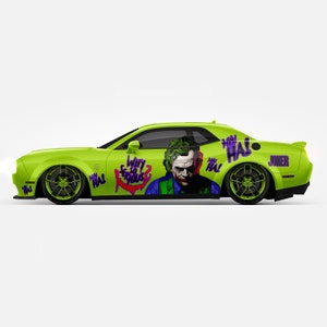 Antihero Joker Car Both Sides Wrap 58 Dark Series ITASHA American Comics Stickers Decal Made with Top Vinyl Fit with Any Cars Support Custom