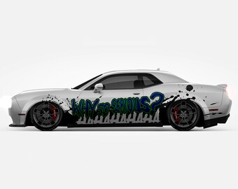 Antihero Joker Car Both Sides Wrap 62 Dark Series ITASHA American Comics Stickers Decal Made with Top Vinyl Fit with Any Cars Support Custom