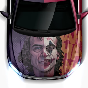 Antihero Joker Car Hood Wraps 33 Dark Series ITASHA American Comics Stickers Decals Made with Top Vinyl Fit with Any Cars Support Custom