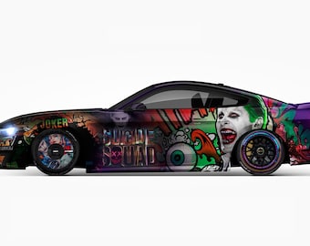 Antiheld Joker Auto Hood Wraps 53 Dark Series ITASHA American Comics Aufkleber Abziehbilder mit Top-Vinyl passend für alle Autos Support Custom