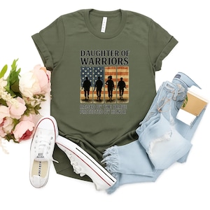 Daughter of Warriors Shirt | Military Family Pride Tee | Brave Design | Patriotic Womens Top | Armed Forces Tribute | Veterans Daughter Gift